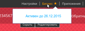 Срок действия тарифа Бизнес