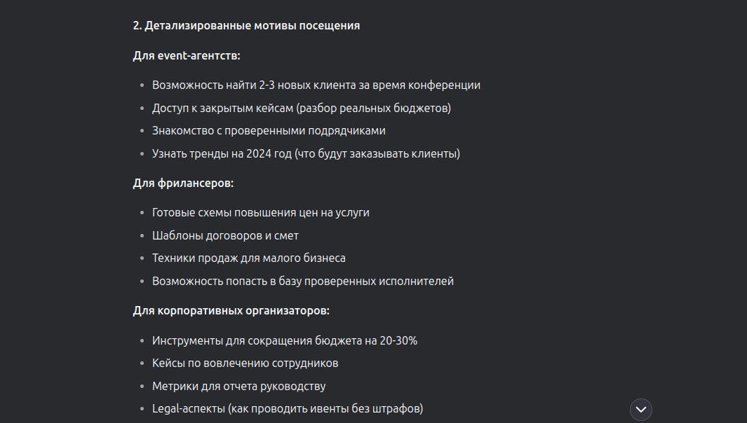 Мотивы посещения